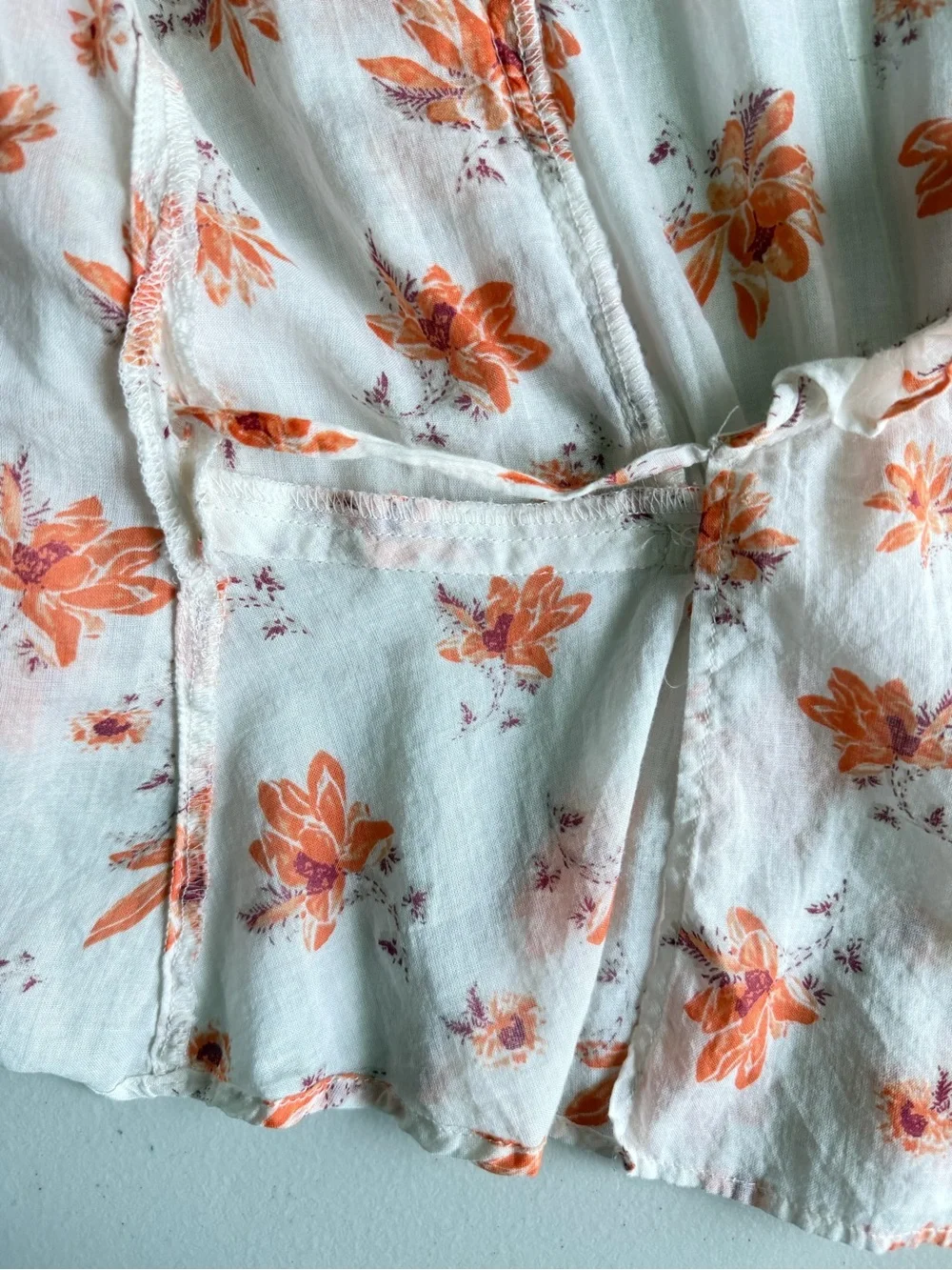 Free People Amanda Wrap Top M Ivory Combo Floral Boho